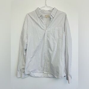 Urban Man Size Large Men’s White with Black Polka Dot Button Down Shirt